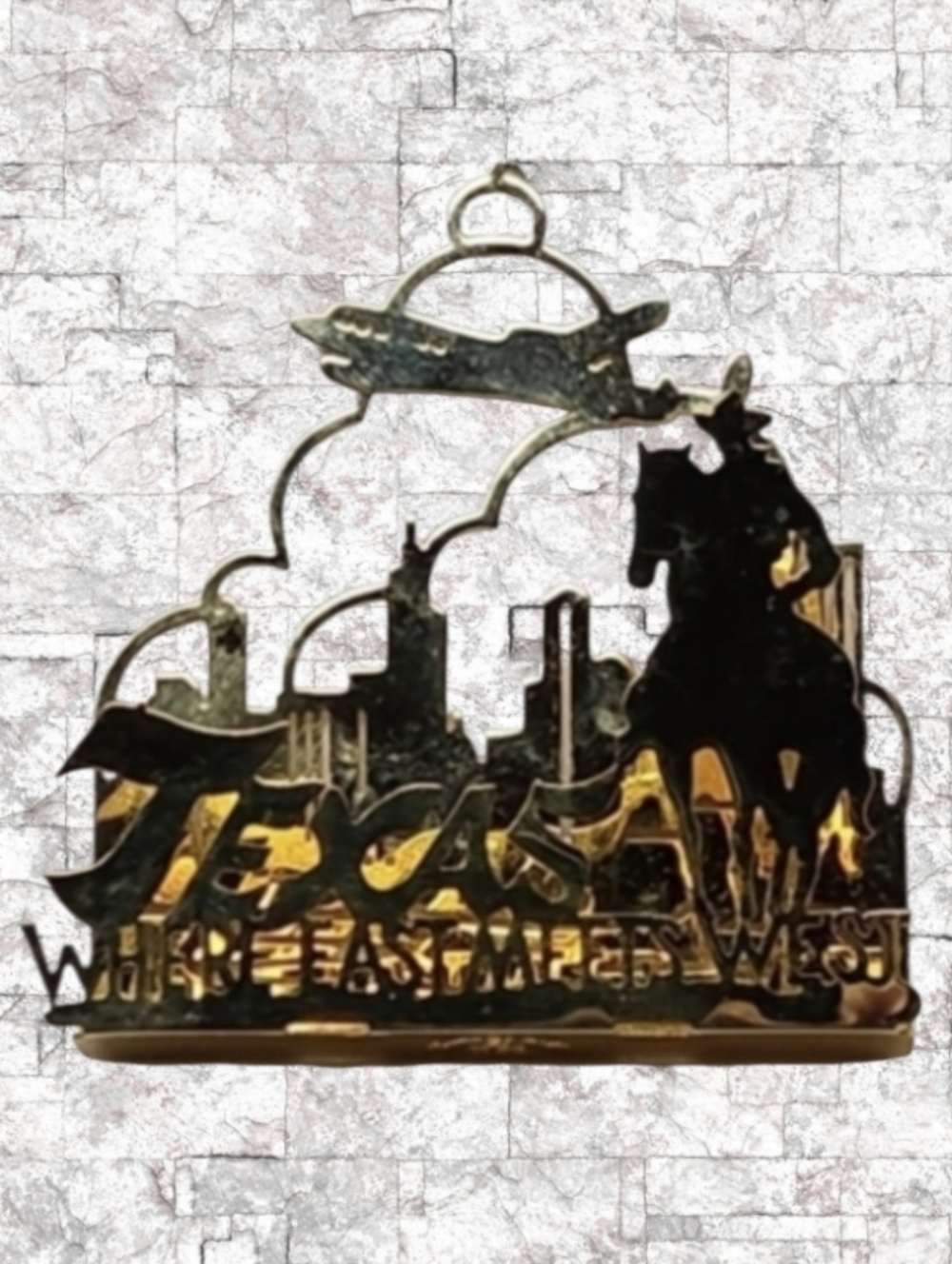 1983 "Texas Where East Meets West" By Tamerlane/Camerlane Holiday Ornament